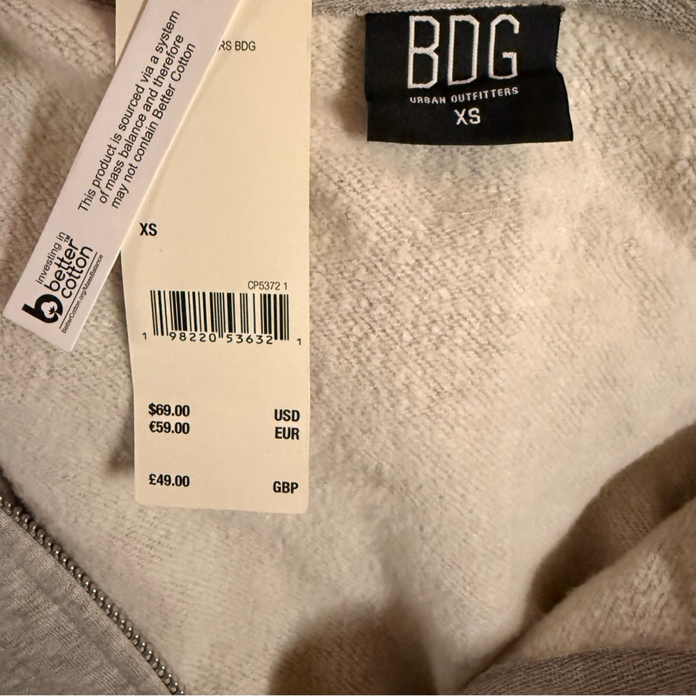 BGD Urban Outfitters Light Gray Zip-Up Hoodie - Picture 6 of 12